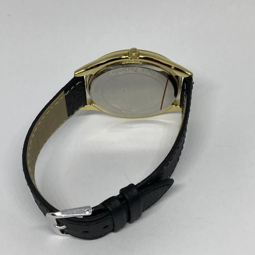 Michael Kors Slim Runway MK-4295 Women's Black Leather Analog Dial Watch VK434